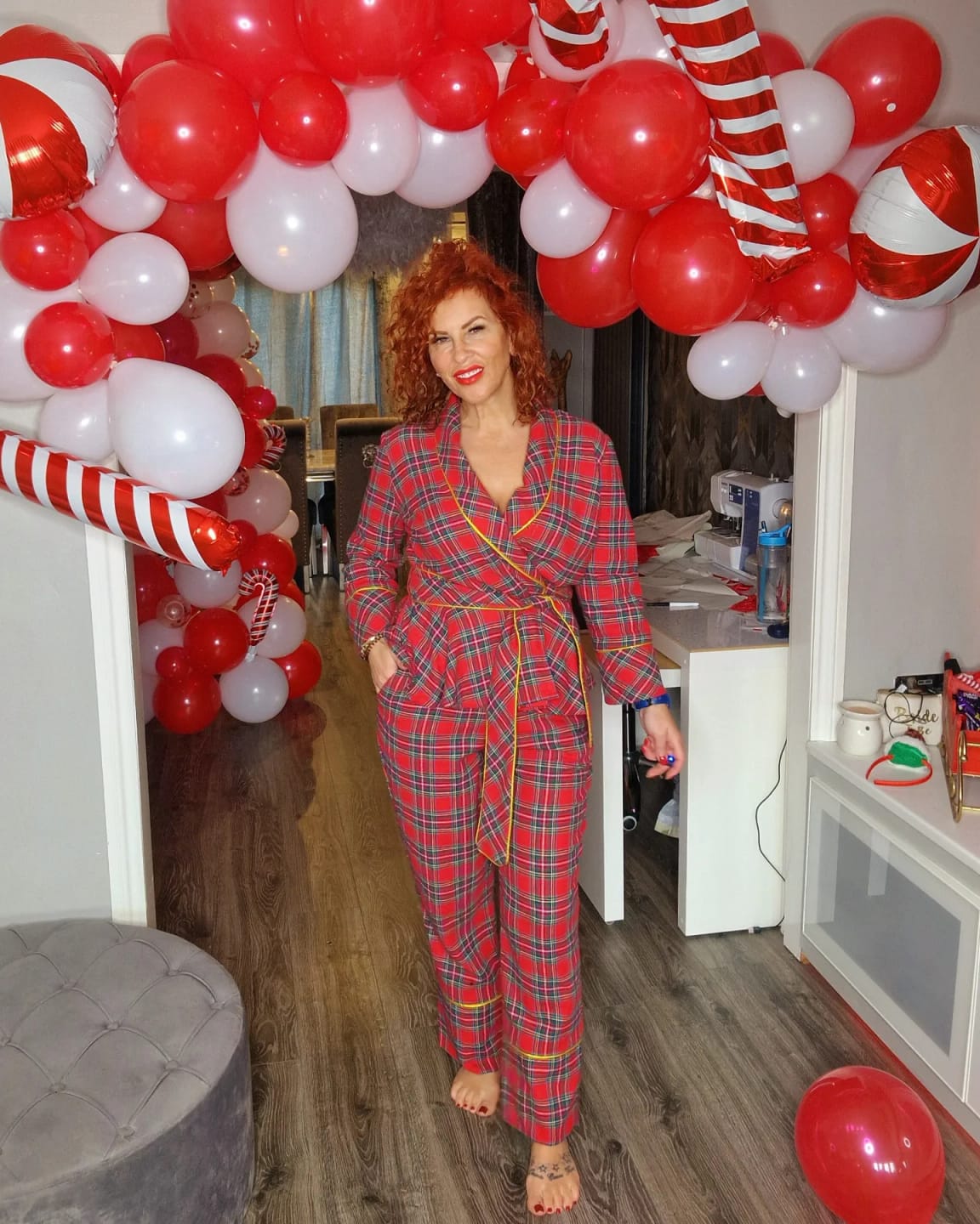 Customer photo review of Red Tartan Brushed Cotton Fabric
