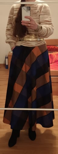 Sabine B. review of Long Casual Plaid Wool Skirt C3129 image 1 out of 1