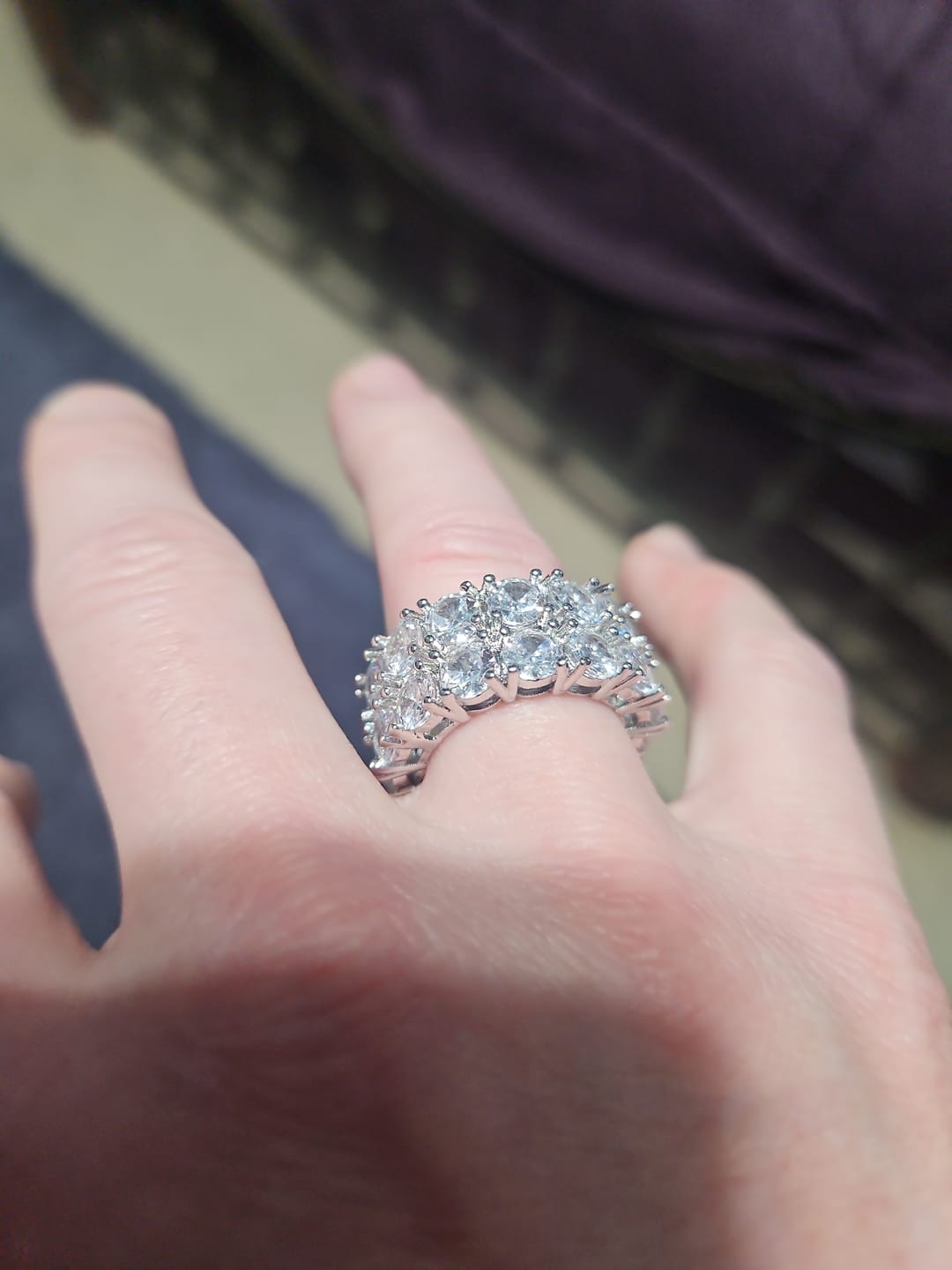 Customer photo review of Double Row Diamond Ring - White Gold