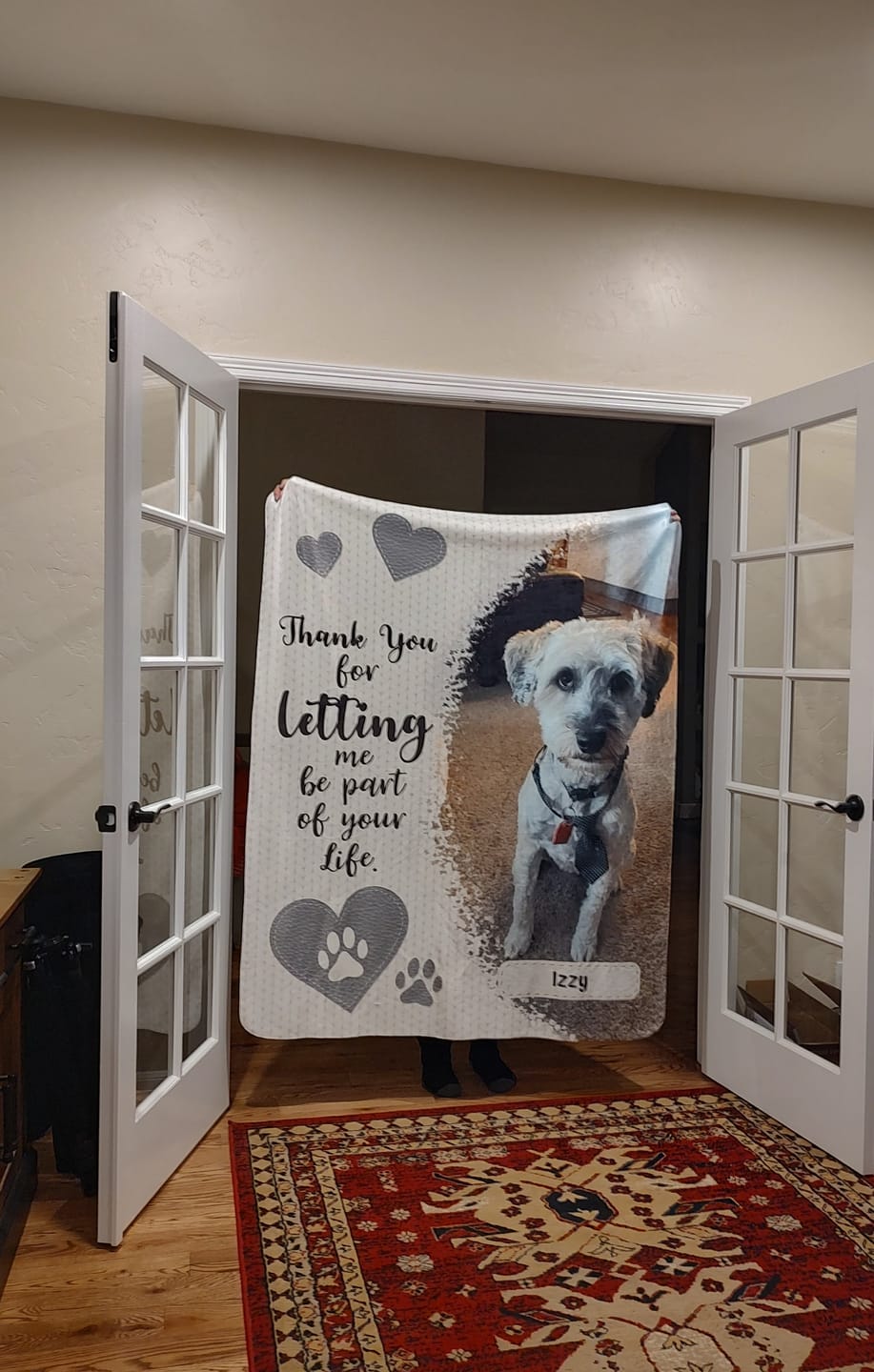 Customer photo review of Thank you - Personalized blanket