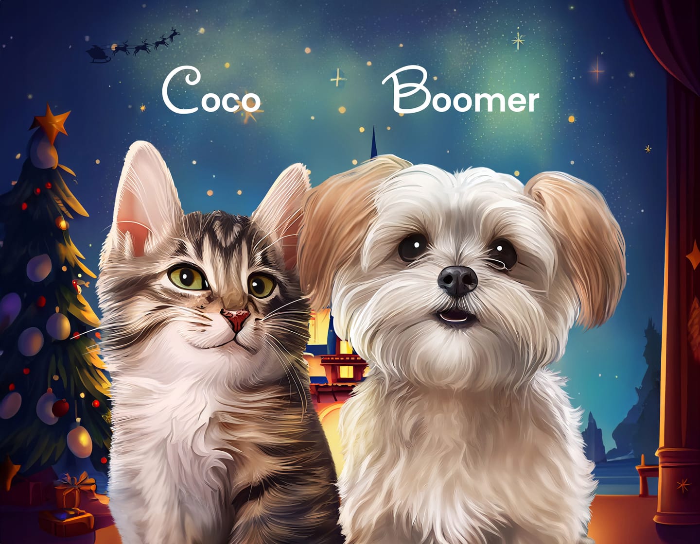 Customer photo review of Custom Pet Portrait - 2 Pet