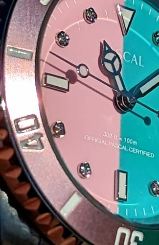 Customer photo review of Pascal Royal Luxe Diamond Watch (Cotton Candy Bezel)