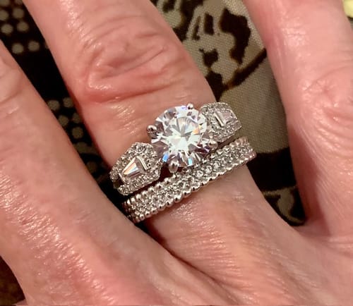 Customer photo review of Solitaire CZ Ring in Sterling Silver 2ct