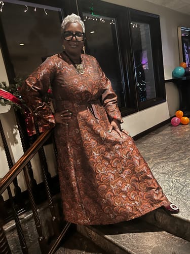 Customer photo review of Elegant Cocktail Kaftan Maxi Dress FIONA