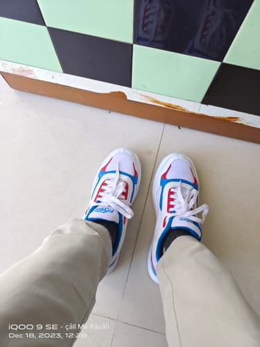Customer photo review of KYGO White Red Sky Men's color block sneaker