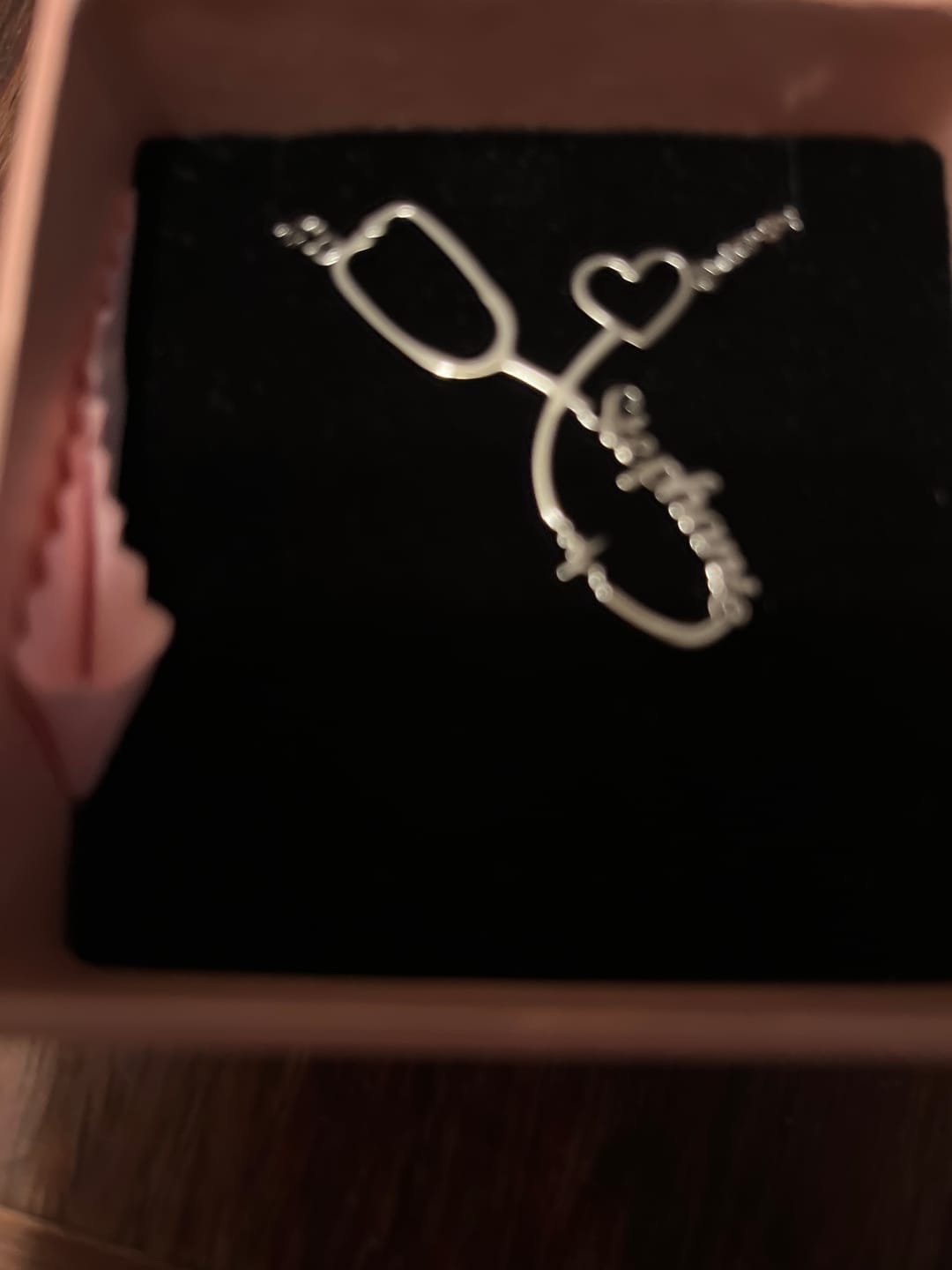 Customer photo review of Stethoscope Name Necklace EKG