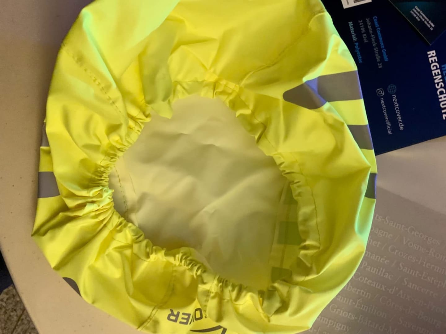Customer photo review of Fahrradhelm Regenschutz - wasserdicht & reflektierend