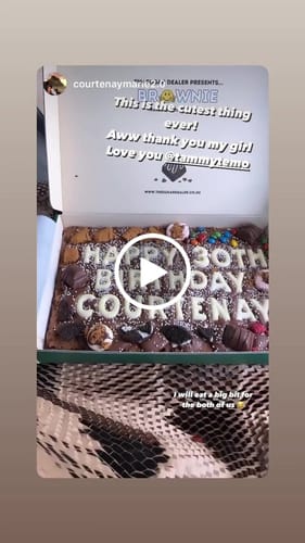 Customer video review of Mega custom message loaded brownie
