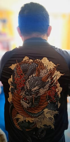 Customer photo review of Japanese Blue Dragon Sukajan Jacket