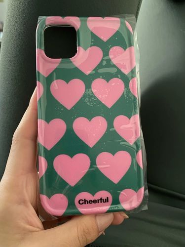 Customer photo review of Cute Love Heart Green iPhone Case