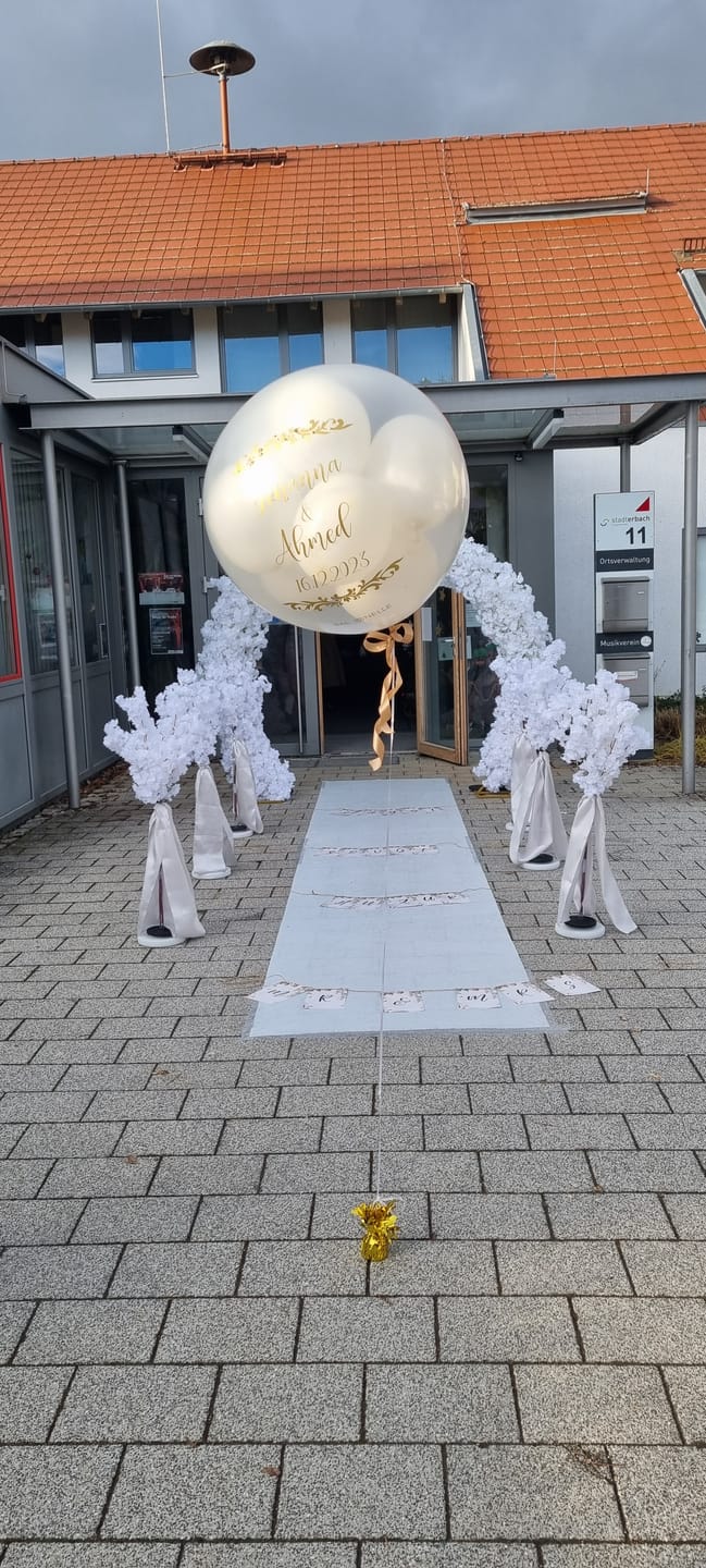 Customer photo review of Pop Up Ballon zum Zerplatzen befüllt mit Herzballons (personalisiert)