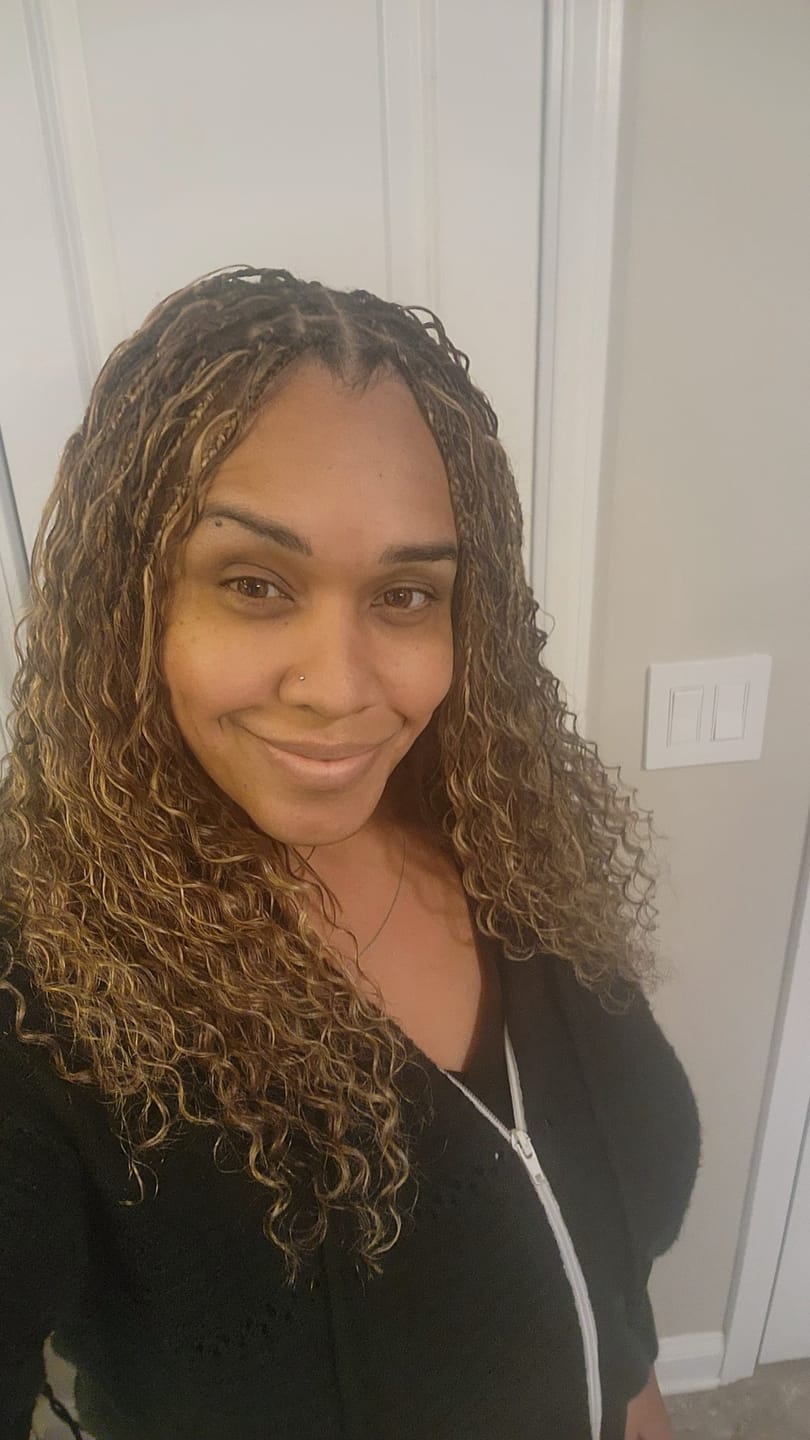 Customer photo review of #4/#27 Piano Color Deep Wave Bulk Hair Extensions for Braiding