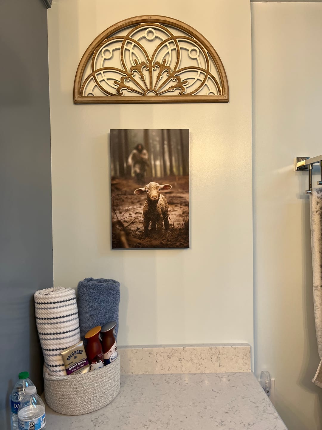 Customer photo review of Jesus Lamb of God, Jesus Running After Lamb, Wall Art Canvas