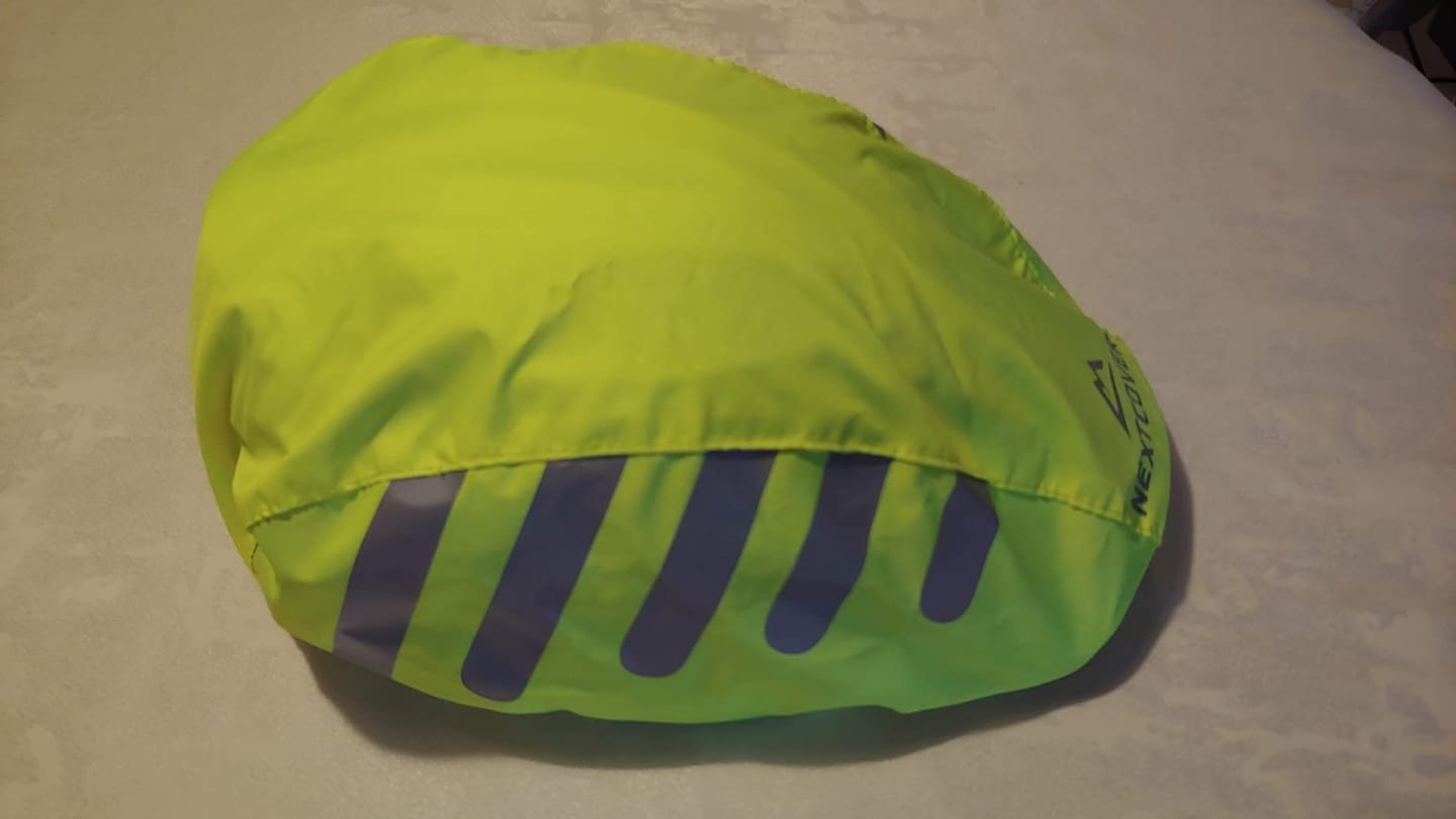 Customer photo review of Fahrradhelm Regenschutz - wasserdicht & reflektierend