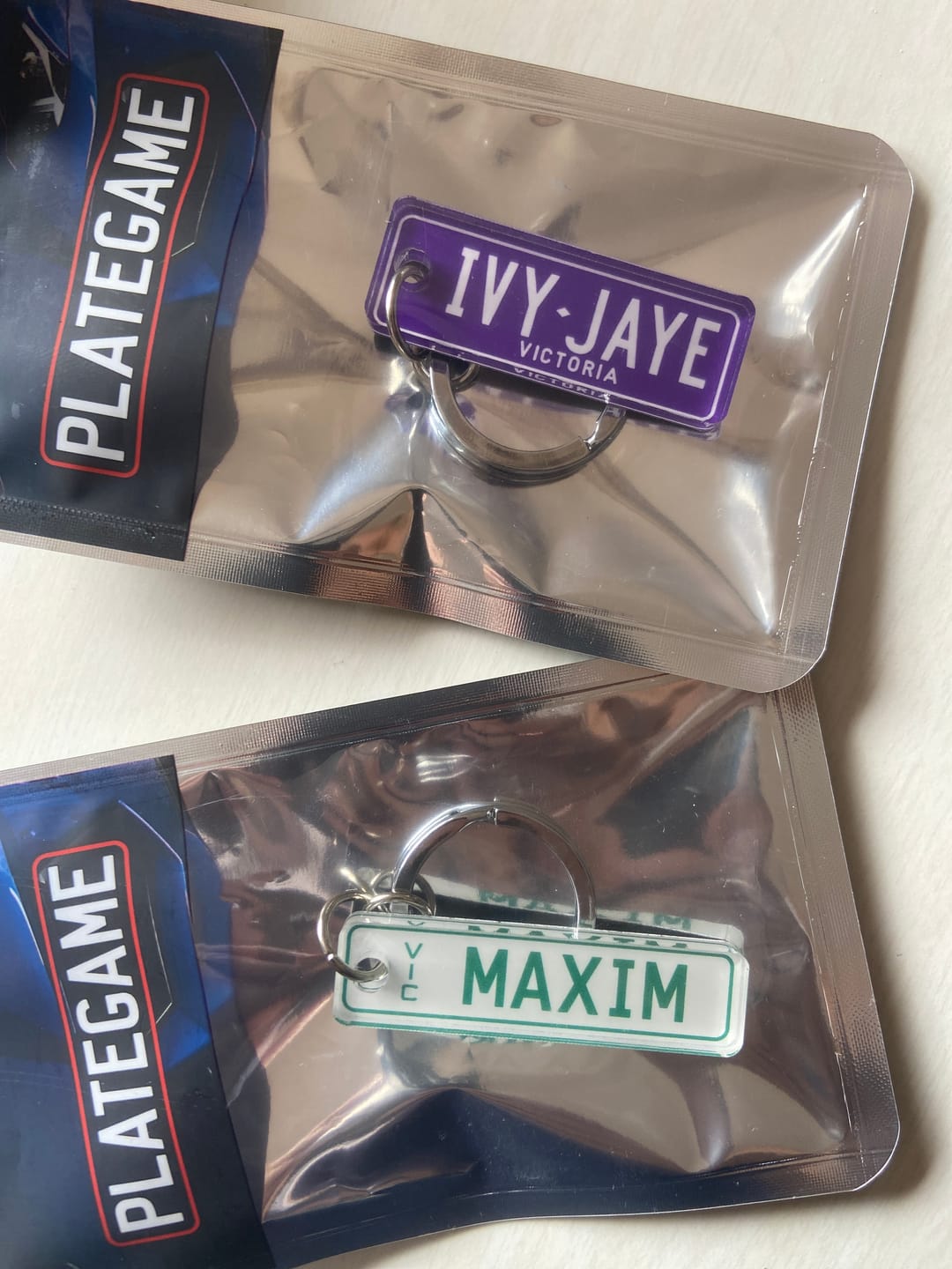 Customer photo review of VIC Classic Licence Plate Custom Keychain