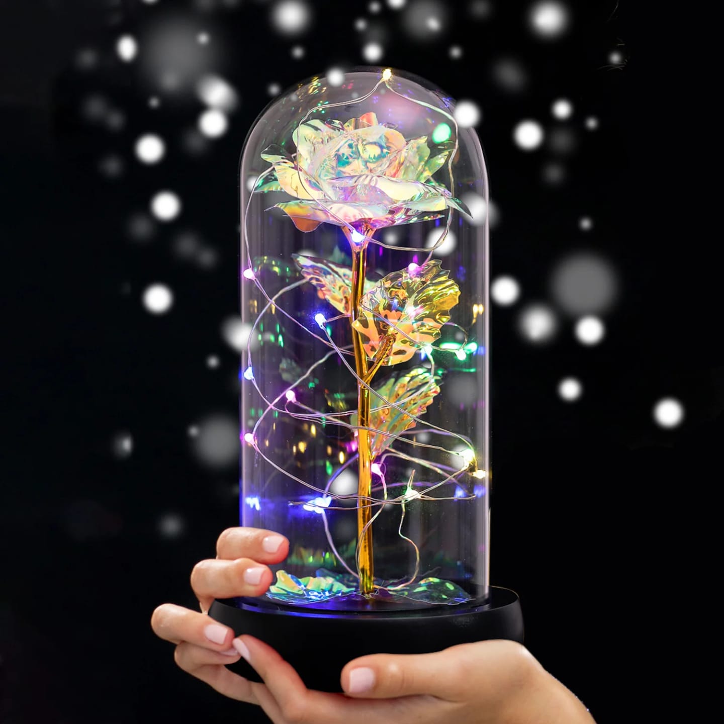 Customer photo review of My Lasting Bouquet™ Galaxy LED Rose