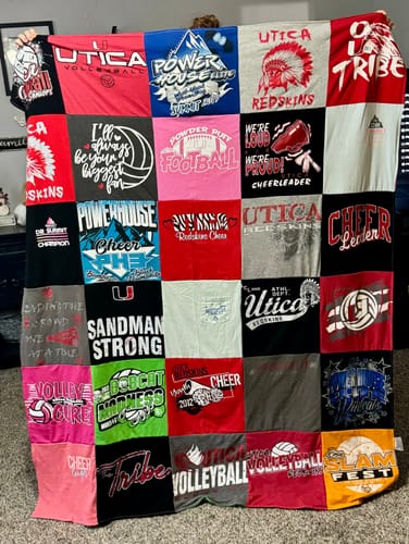 T-shirt quilt from utica high school by Amanda from OH