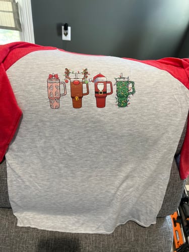 Customer photo review of CHRISTMAS MUGS DTF Transfer