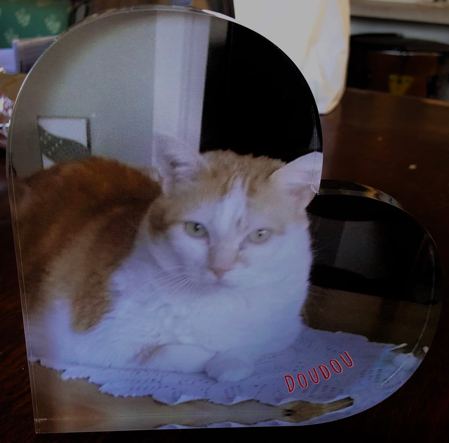 Customer photo review of Avec photo - Cœur en verre personnalisé