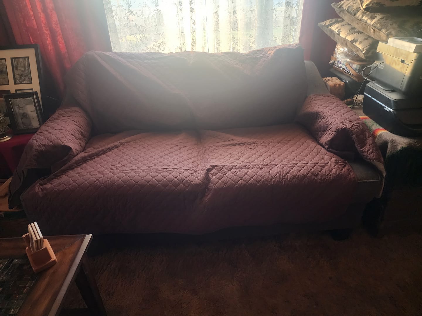 Customer photo review of NEW Machine-Washable, Dryer-Safe Furniture Protector Couch Cover With Side Pockets & Back Straps (+2-In-1 Reversible Colors!)