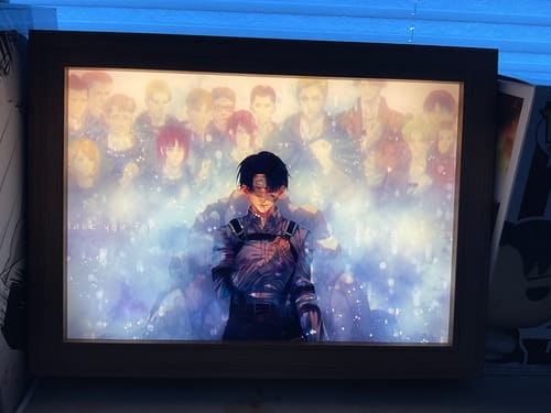 Customer photo review of A O T Series LED Light Painting Anime Photo Frame Wall Art