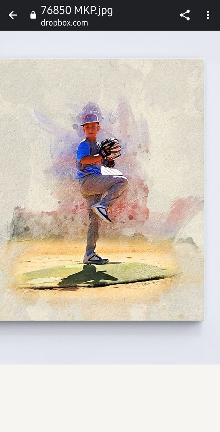 Customer photo review of Personalized baseball photo Painting
