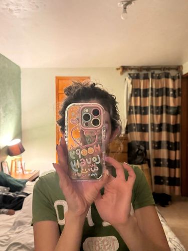 Customer photo review of Lovely Girl Heart Mirror iPhone Case
