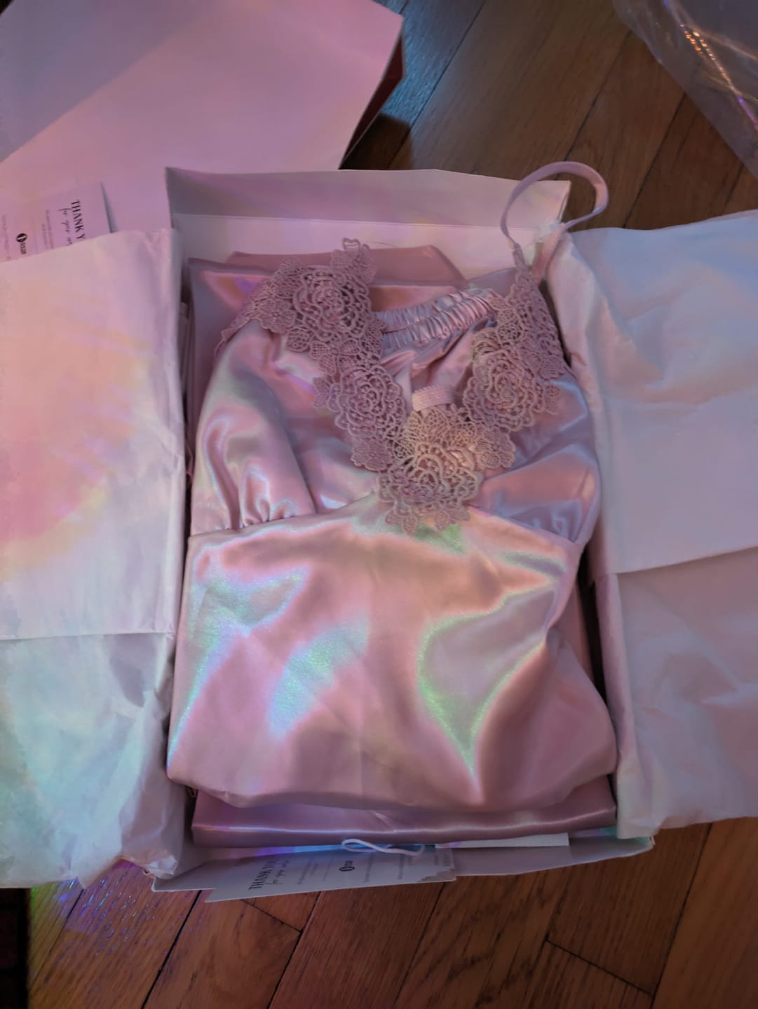 Customer photo review of Satin Sleepwear Pajama Set