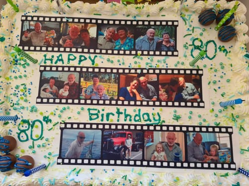 Customer photo review of Film Reel - Custom Edible Icing Image