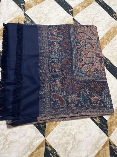 Customer photo review of Pashtush Mens Fine Soft Ethnic Stole Navy Blue