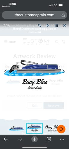 Customer photo review of Custom Digital Boat Artwork