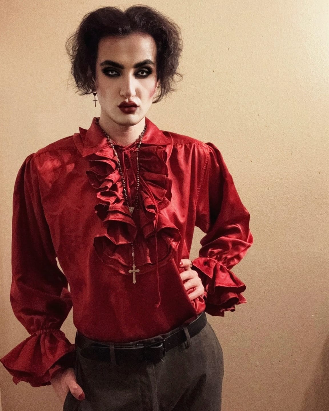 Customer photo review of Halloween Whiteout Prescription Colored Contact Lenses
