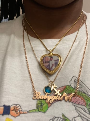 Customer photo review of Butterfly Personalized Necklace