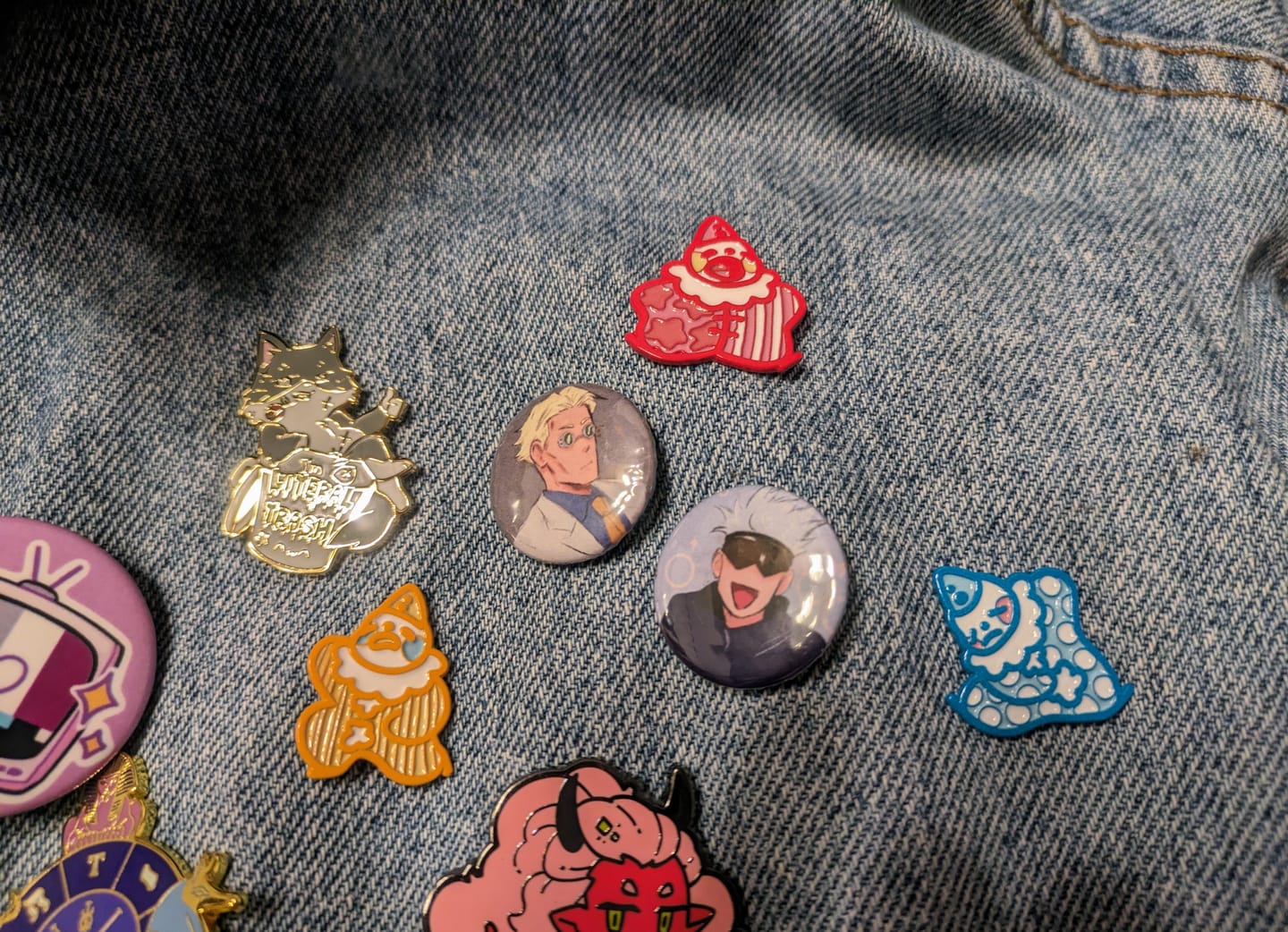 Customer photo review of Cute Lil Clown Enamel Pins
