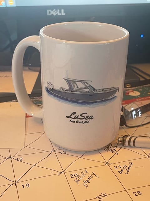 Customer photo review of Custom Boat Mugs