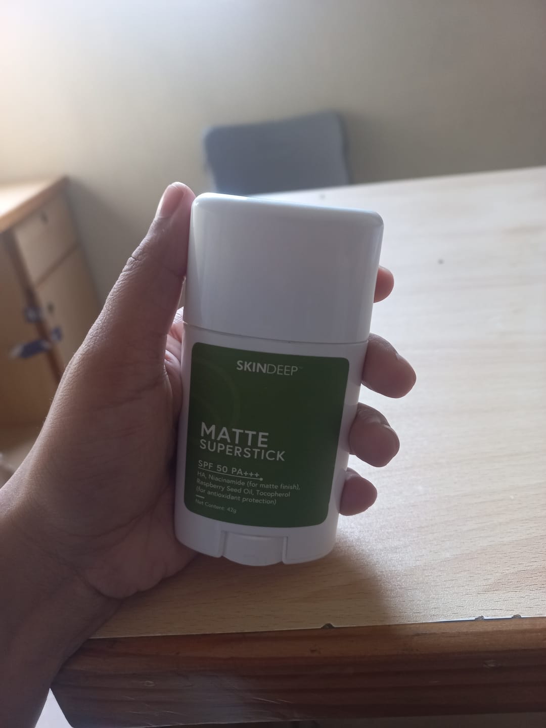 Customer photo review of MATTE SUPERSTICK - SPF 50 PA+++