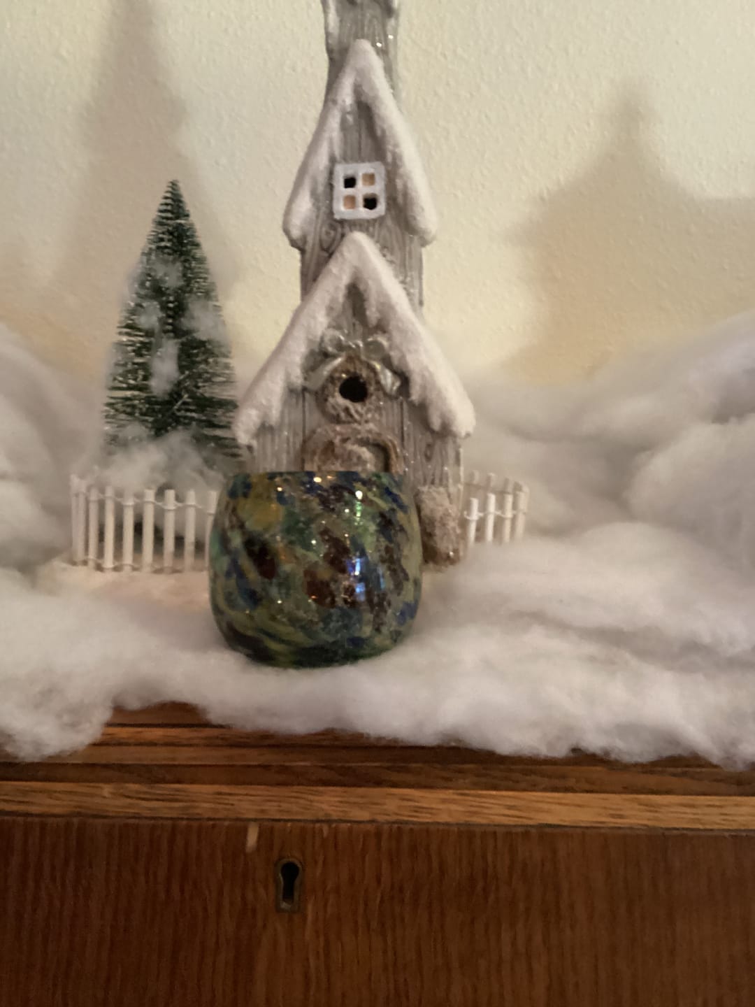 Customer photo review of Glass Votive with Infused Cremation Ashes