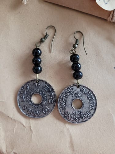 Customer photo review of Ancient Archives Coin Earrings