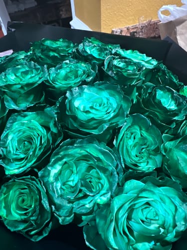 Customer photo review of Green Rose Bouquet