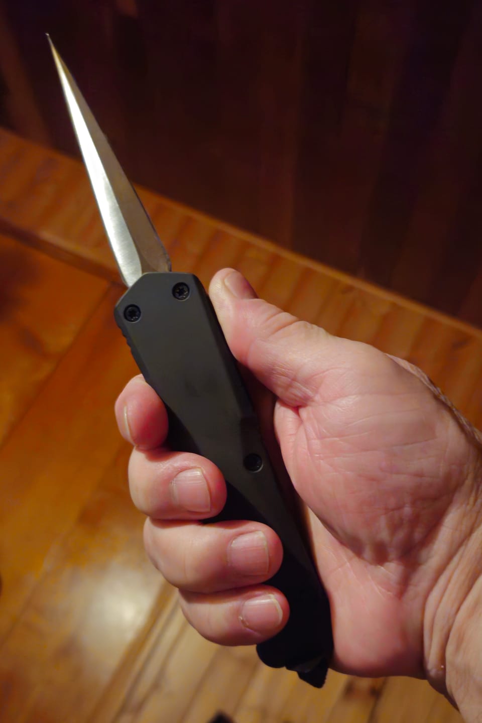 Customer photo review of Black Ghost OTF Knife - Hornet Blade