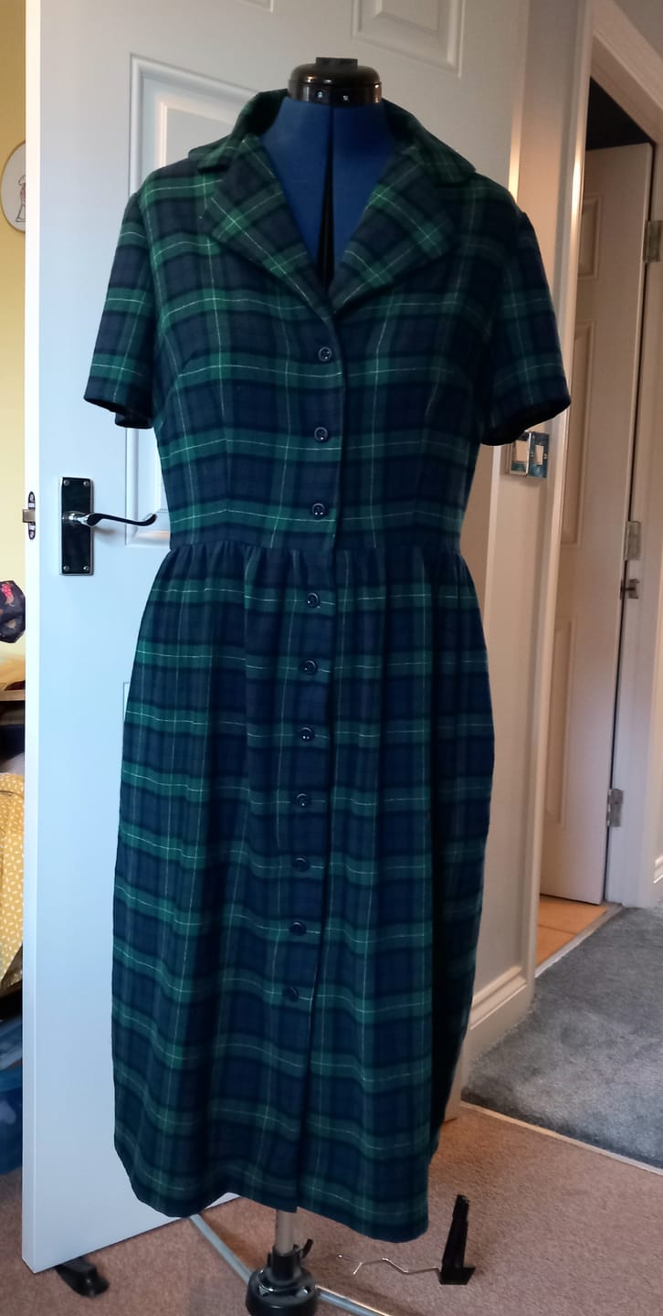 Customer photo review of Navy and Green Tartan Brushed Cotton Fabric