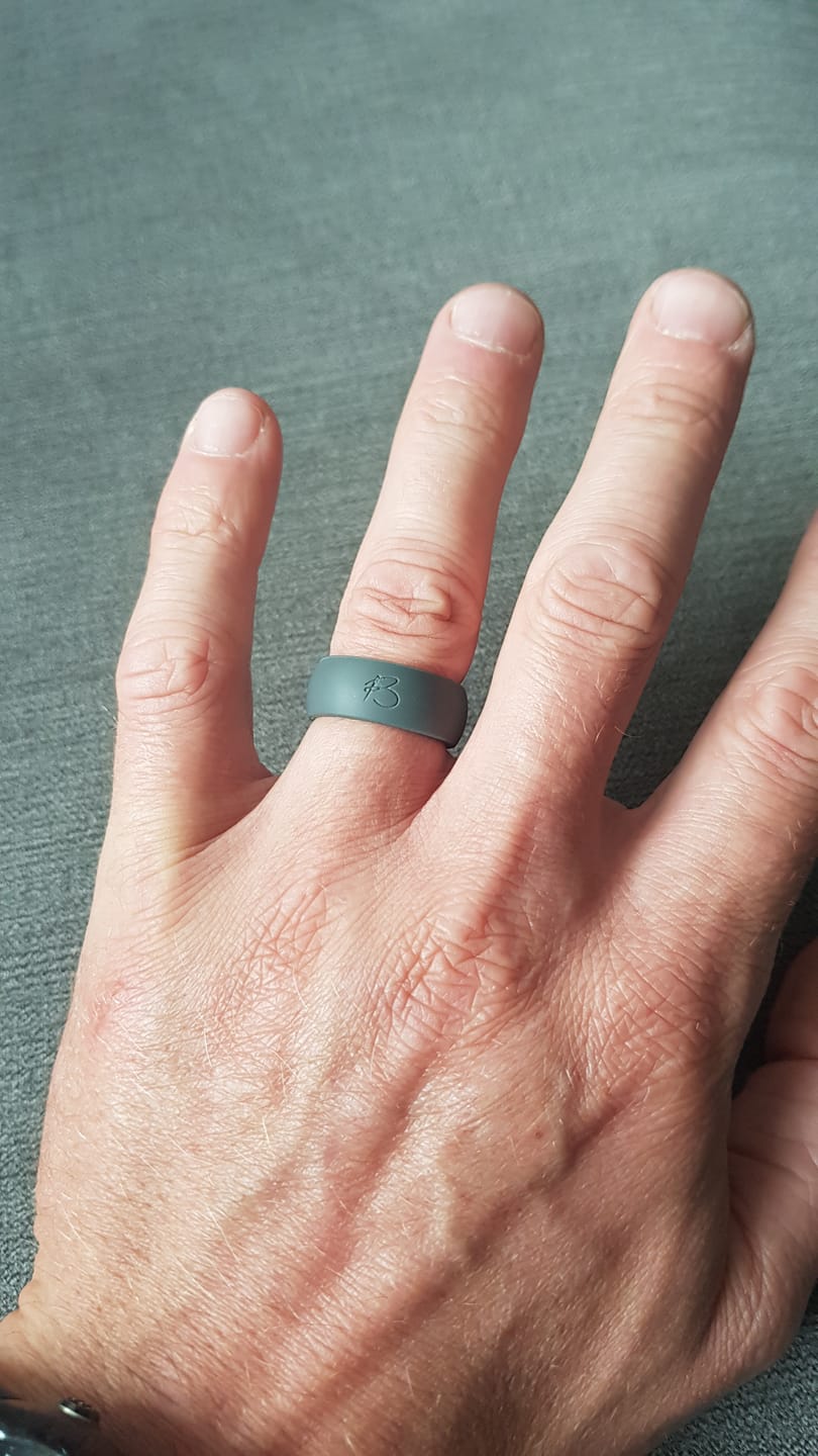 Customer photo review of botthms Charcoal Active Silicone Ring