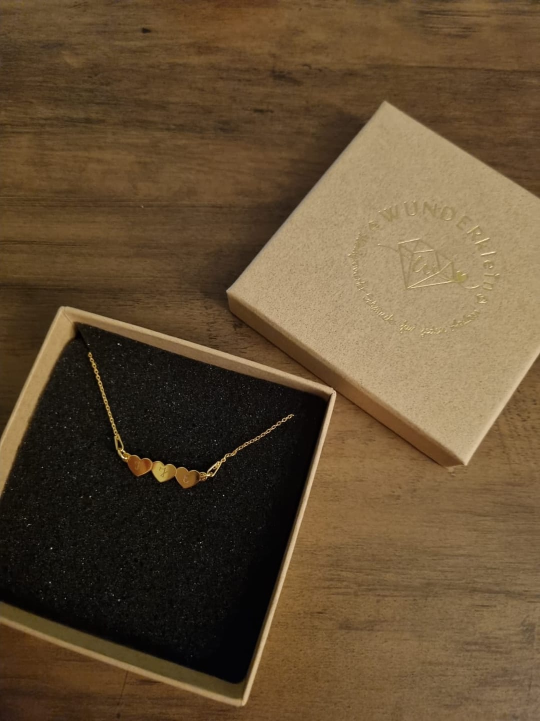 Customer photo review of Armband d’amour mit Gravur 3 Herzen