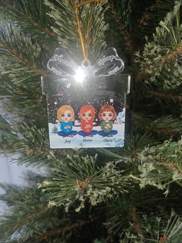 Customer photo review of Besties - Our Friendship is a True Blessing to me - Personalized Transparent Ornament