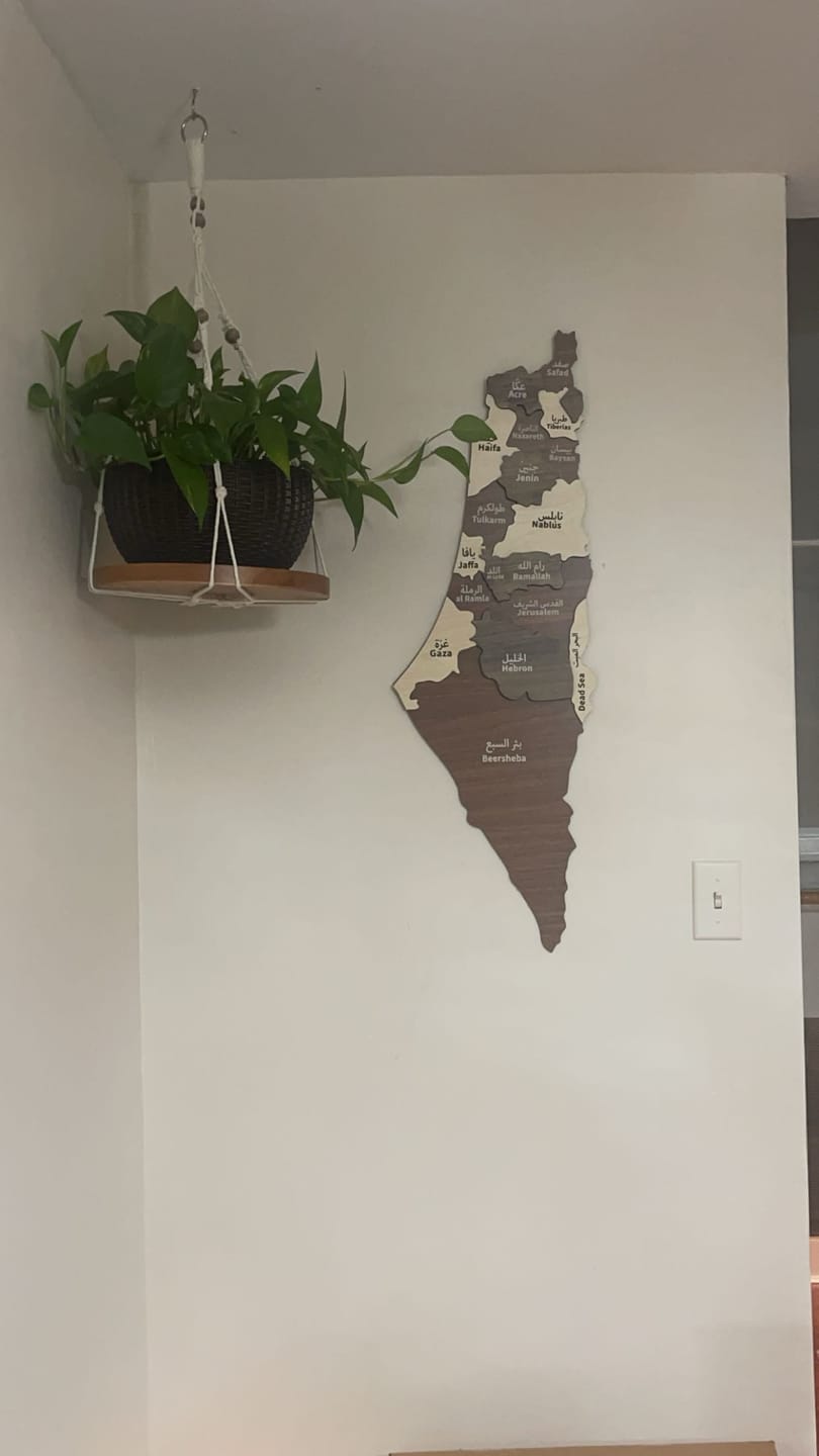 Customer photo review of Palestine Wall Map - Wooden Palestine Wall Art