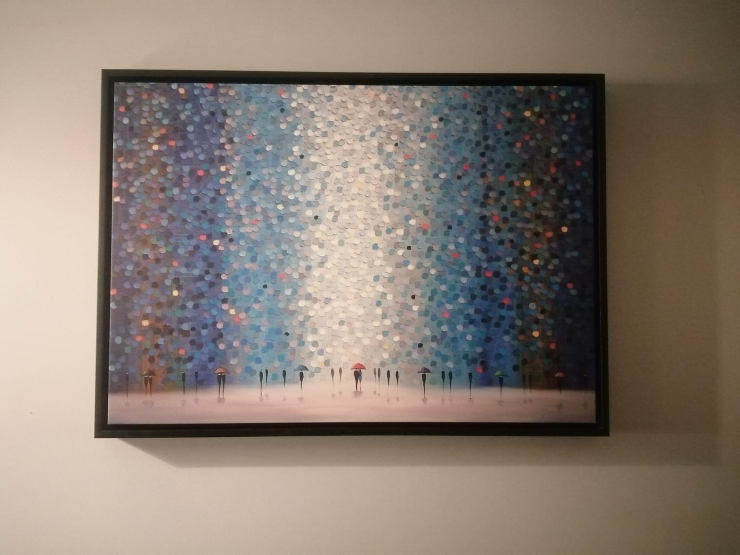 Customer photo review of Umbrellas At Night Canvas Print