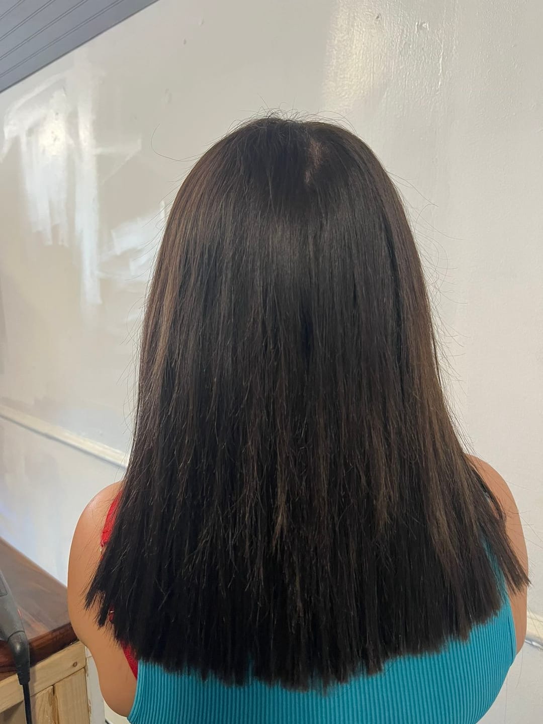 Customer photo review of Dark Brown #2 Straight DIY Hair Extensions Home Kit