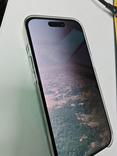 Customer photo review of UltraGlass Privacy Screen Protector for iPhone