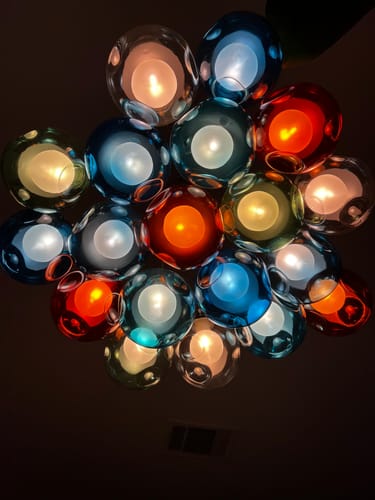 Customer photo review of Modern Multi-Color Cluster Bubble Chandelier