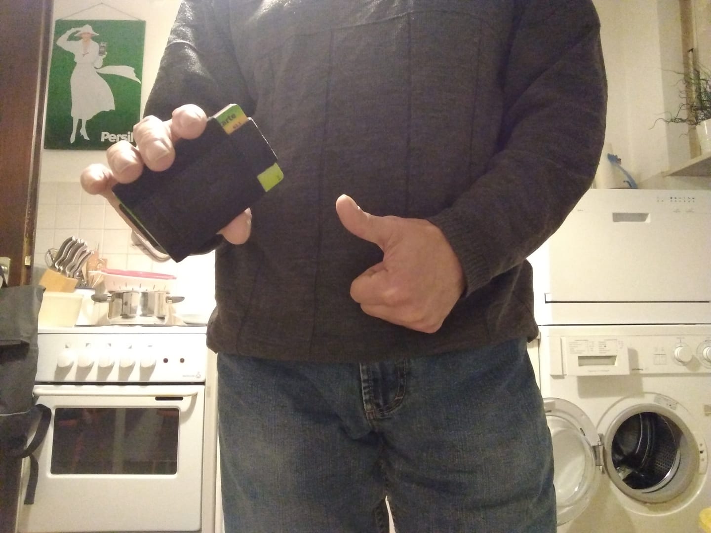 Customer photo review of Nano Boy card holder wallet with small elastic coin pocket